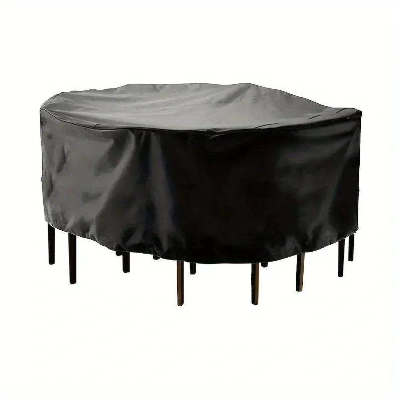 210D Waterproof Round Patio Furniture Cover for Outdoor Table & Chair Sets - Durable All-Weather Protection thumbnail 4