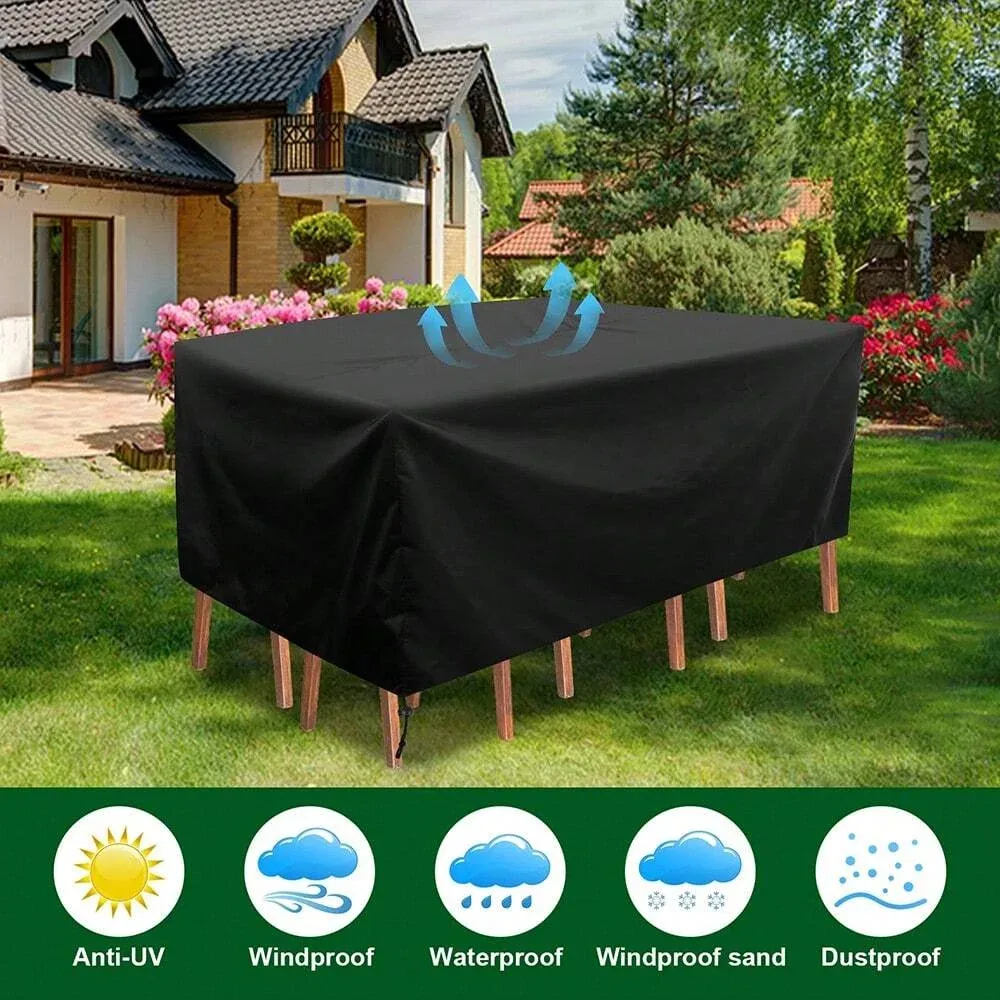 Durable Patio Furniture Cover - Waterproof Dustproof Windproof Protection for Outdoor Sofa, Table, and Chair Sets - All-Weather Outdoor Furniture Protector thumbnail 2