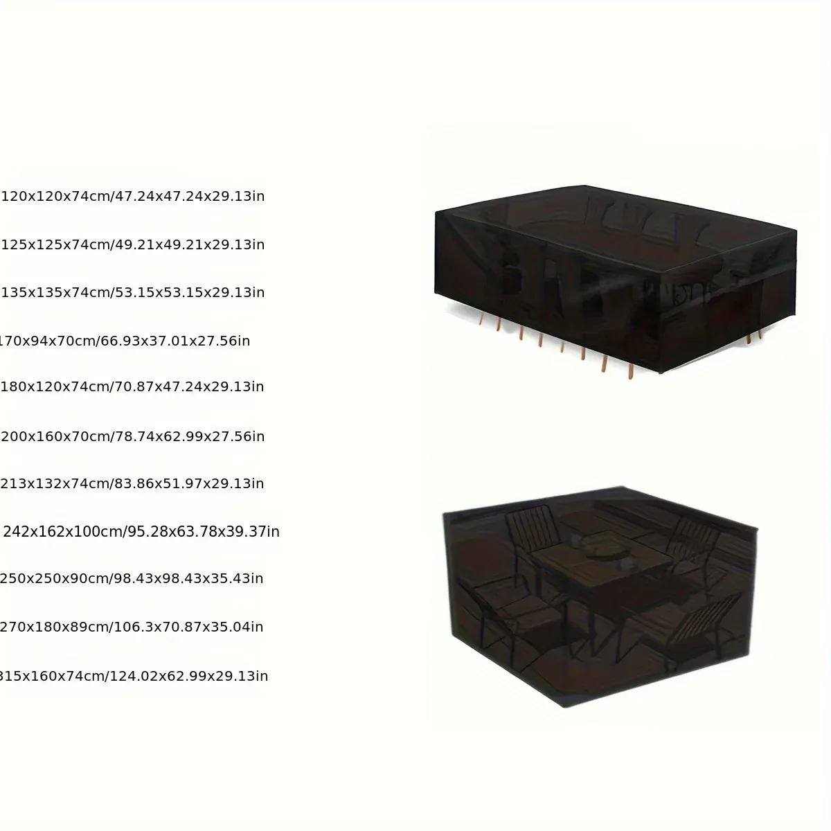 Premium 210D Oxford Fabric Waterproof Outdoor Furniture Cover for Garden Patio Square Tables Chairs Sofas - All-Weather UV Resistant Durable Protection thumbnail 3