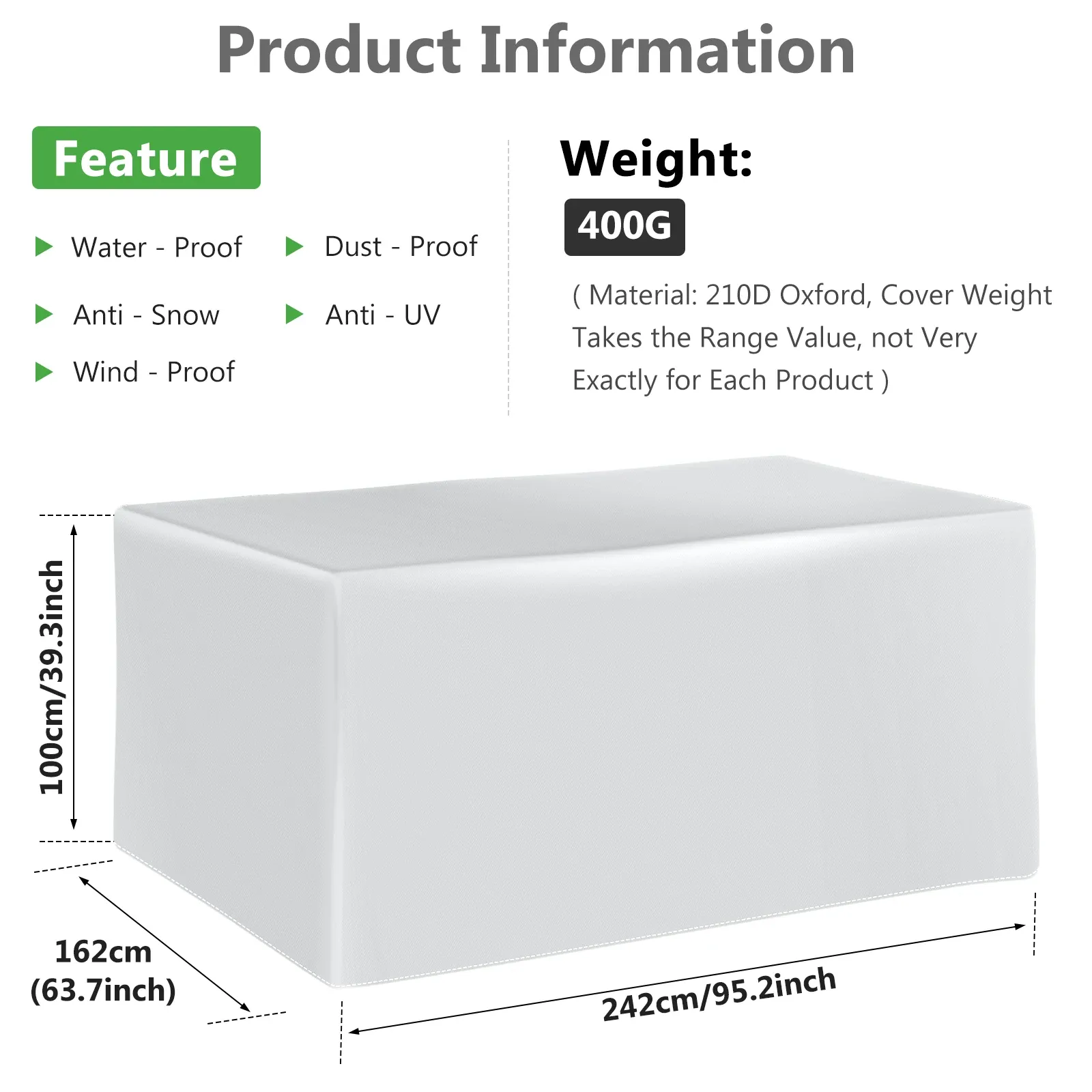 Heavy Duty Outdoor Patio Furniture Cover for Sectional Sofa, Table & Chairs - Waterproof, UV Resistant, All-Weather Protection thumbnail 3