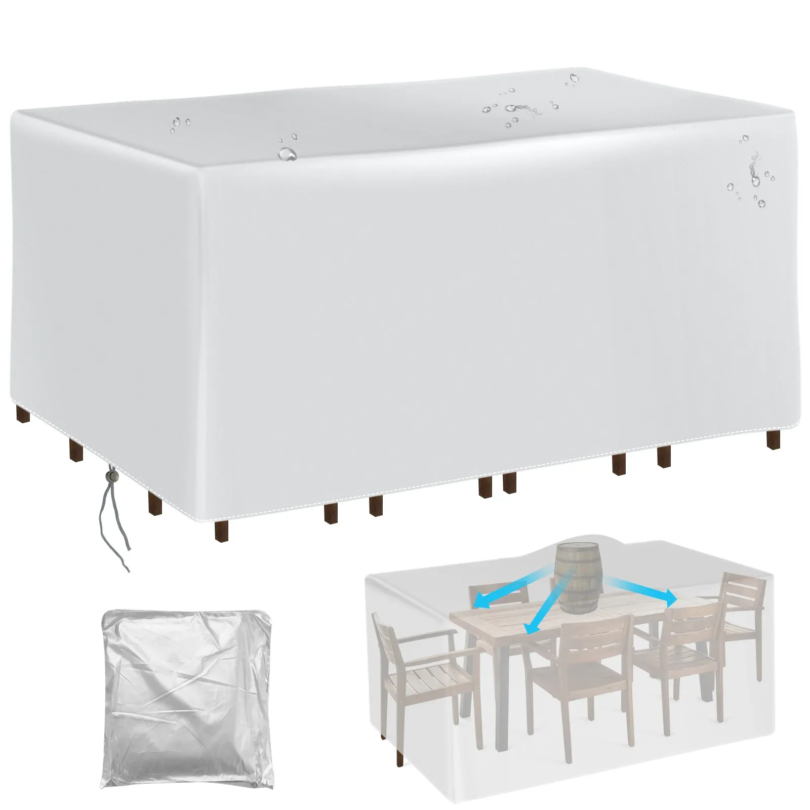 Heavy Duty Outdoor Patio Furniture Cover for Sectional Sofa, Table & Chairs - Waterproof, UV Resistant, All-Weather Protection thumbnail 2