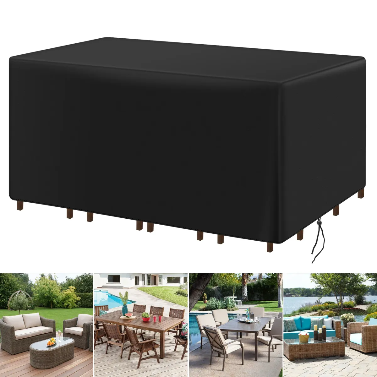 Heavy Duty Outdoor Patio Furniture Cover for Sectional Sofa, Table & Chairs - Waterproof, UV Resistant, All-Weather Protection showcase 8
