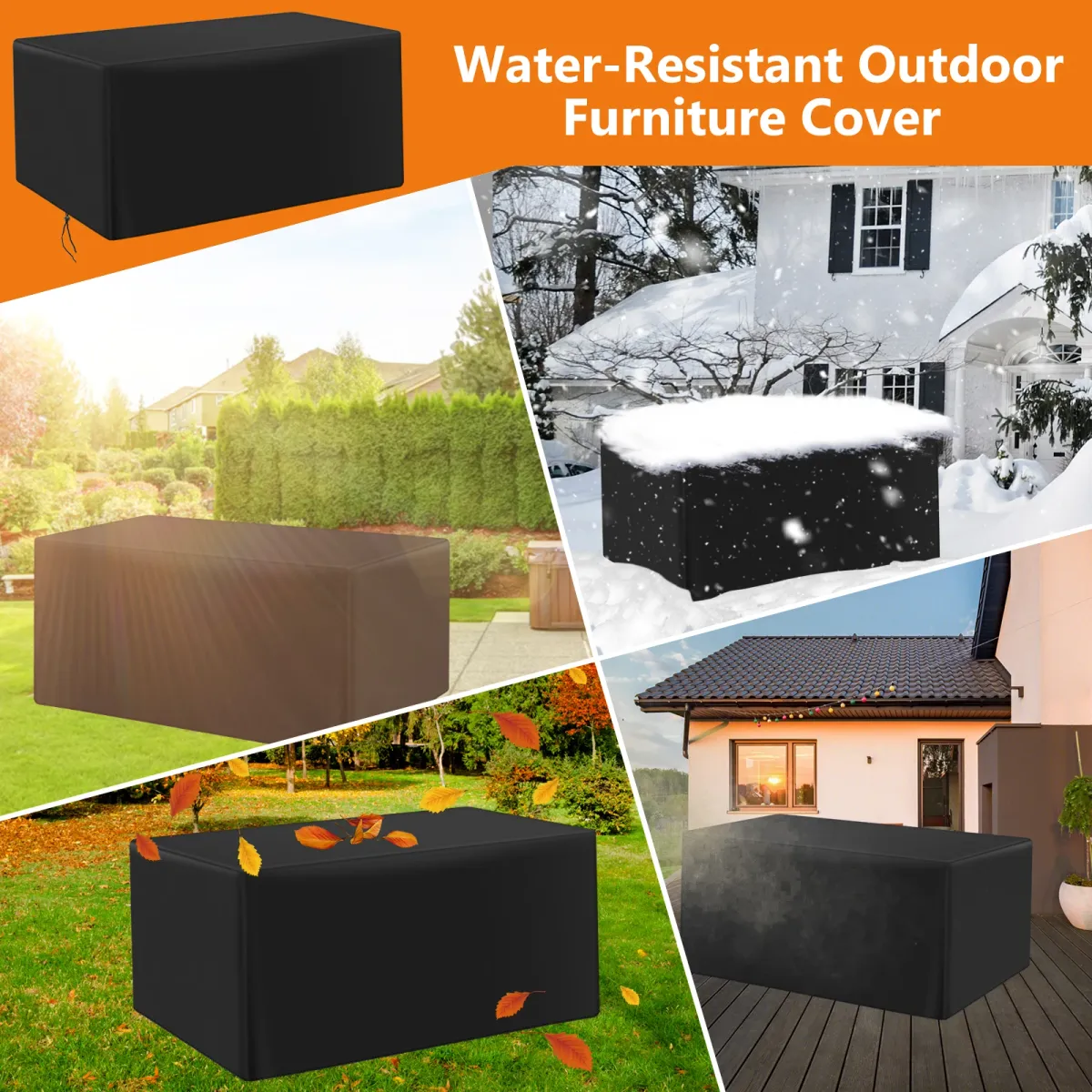 Heavy Duty Outdoor Patio Furniture Cover for Sectional Sofa, Table & Chairs - Waterproof, UV Resistant, All-Weather Protection showcase 6