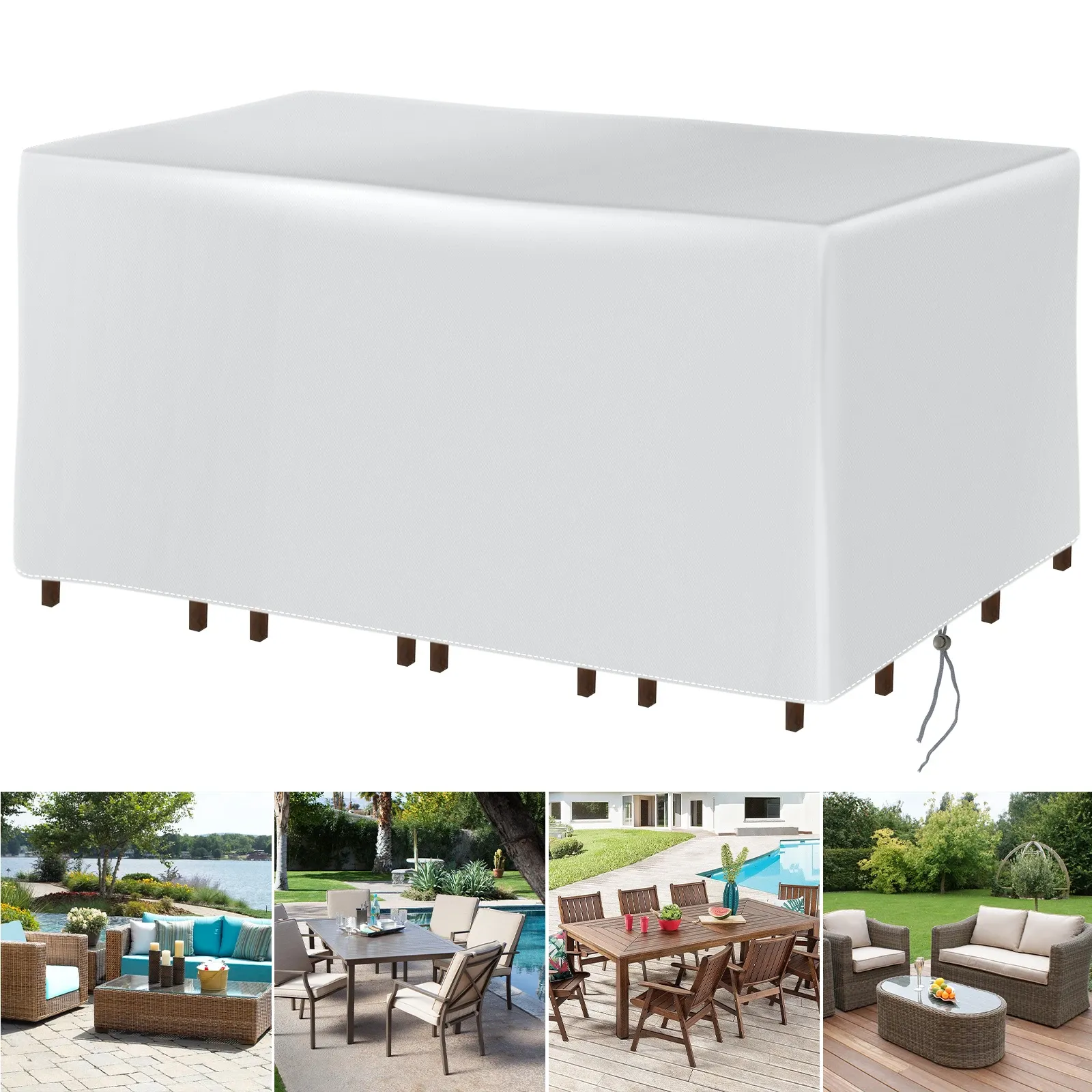 Heavy Duty Outdoor Patio Furniture Cover for Sectional Sofa, Table & Chairs - Waterproof, UV Resistant, All-Weather Protection thumbnail 6