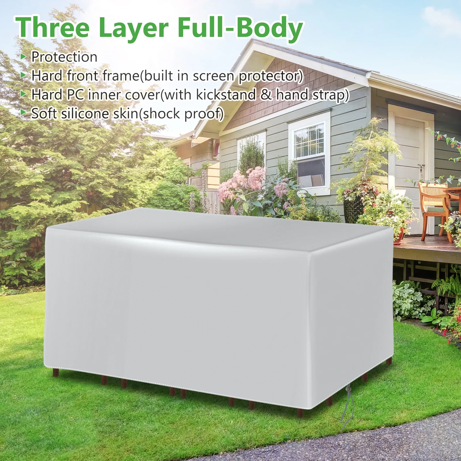 Heavy Duty Outdoor Patio Furniture Cover for Sectional Sofa, Table & Chairs - Waterproof, UV Resistant, All-Weather Protection thumbnail 4