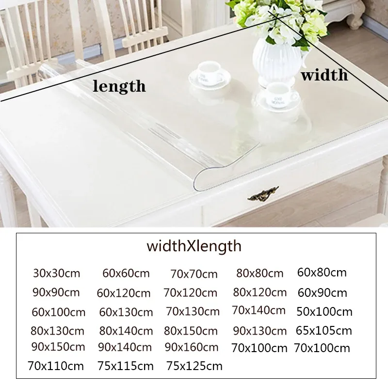 PVC Waterproof Transparent Tablecloth Soft Glass Table Protector for Dining Table, Coffee Table - Durable, Easy Clean Home Decor showcase 6