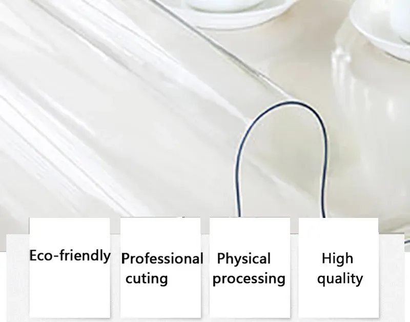 PVC Waterproof Transparent Tablecloth Soft Glass Table Protector for Dining Table, Coffee Table - Durable, Easy Clean Home Decor showcase 8