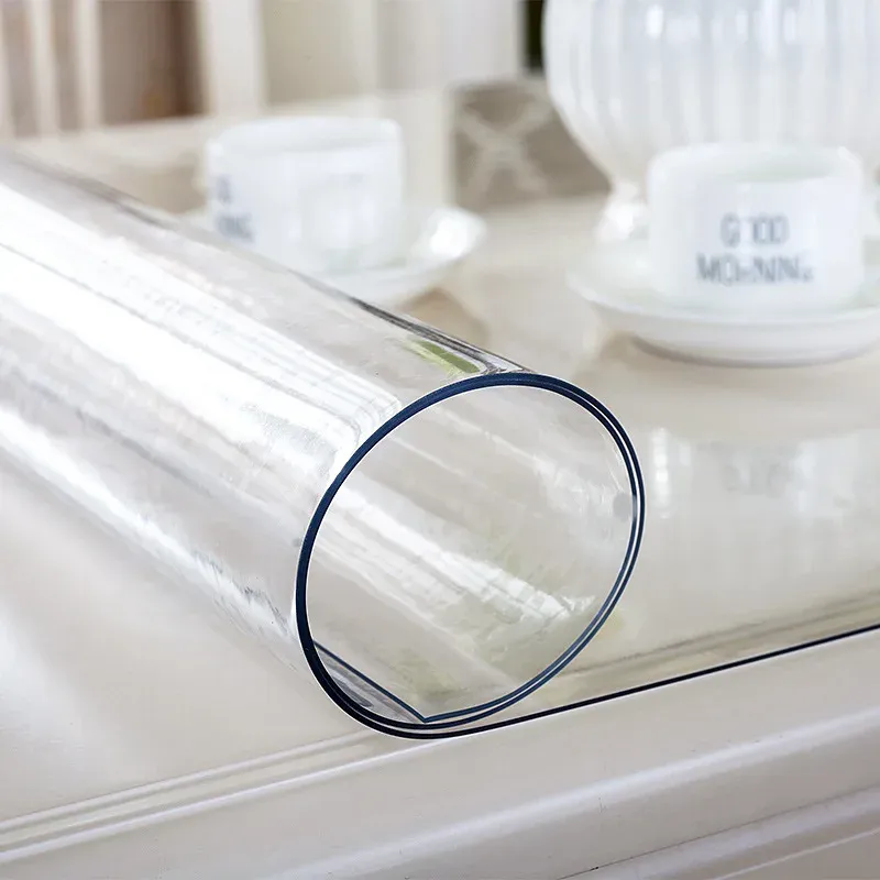PVC Waterproof Transparent Tablecloth Soft Glass Table Protector for Dining Table, Coffee Table - Durable, Easy Clean Home Decor showcase 10