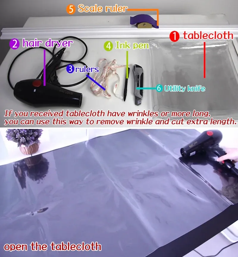 PVC Waterproof Transparent Tablecloth Soft Glass Table Protector for Dining Table, Coffee Table - Durable, Easy Clean Home Decor showcase 1
