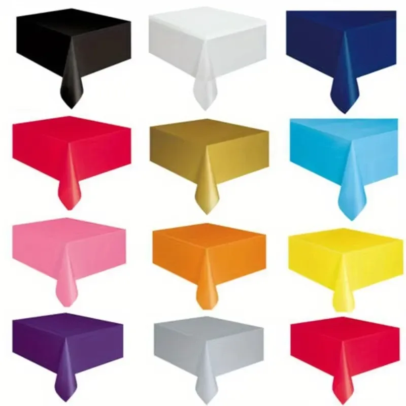 Disposable Plastic Tablecloths 137x274cm/137x183cm - Waterproof, Oil-Proof PEVA Dining Table Covers for Parties, Picnics, BBQs, Outdoor Events - White, Black, Blue, Pink, Yellow, Green thumbnail 2