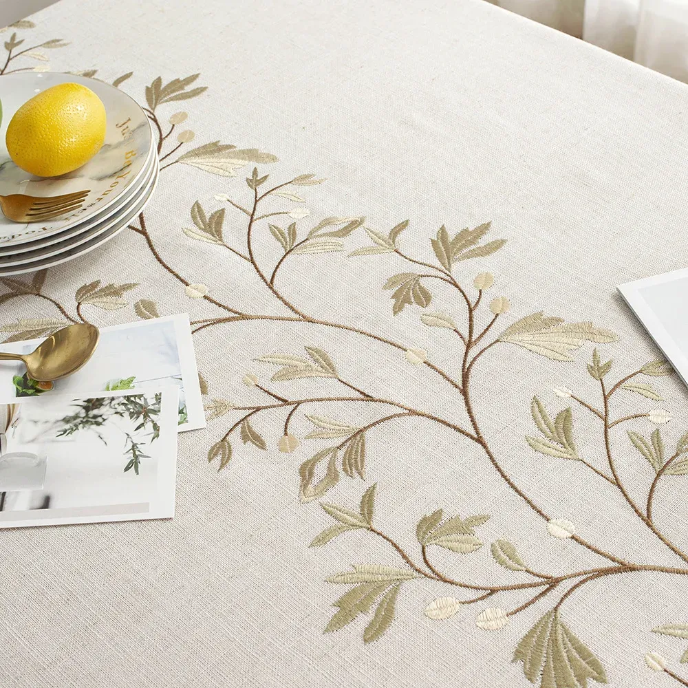 Battilo Linen Cotton Tablecloth - Round & Rectangular Dining Coffee Kitchen Table Cover with Elegant Tassels, Anti-Fading & Wrinkle-Resistant for Home Decor & Parties showcase 32