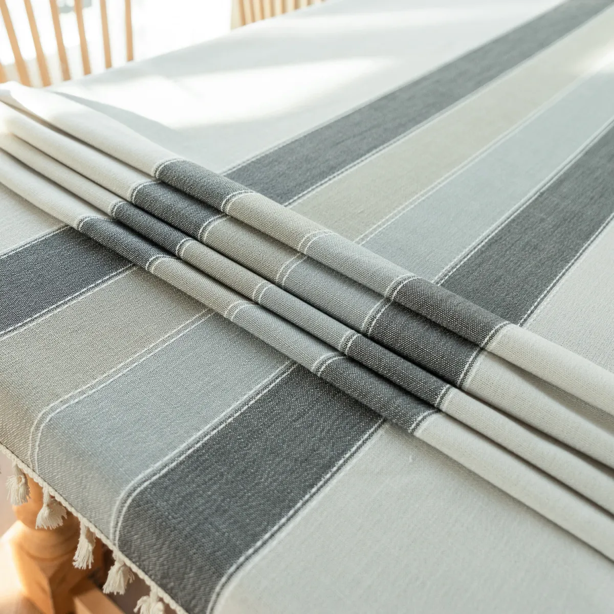 Battilo Linen Cotton Tablecloth - Round & Rectangular Dining Coffee Kitchen Table Cover with Elegant Tassels, Anti-Fading & Wrinkle-Resistant for Home Decor & Parties showcase 37