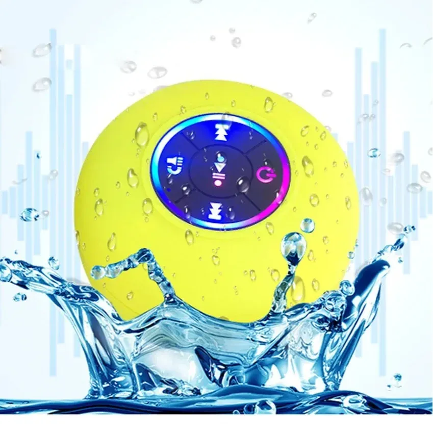 HOMEFISH Portable Waterproof Bluetooth Shower Speaker with RGB Light, Strong Suction Cup, 10M Wireless Connection for Bathroom, Kitchen, Party, Outdoor Use thumbnail 4