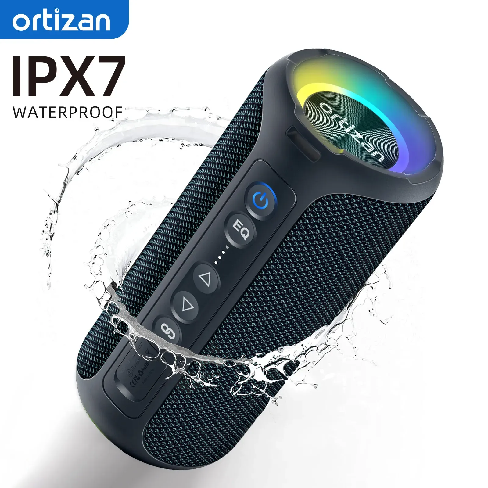 Ortizan X8 Pro 40W Bluetooth Speaker - Enhanced Bass, IPX7 Waterproof, LED Lights, 30-Hour Playtime, Portable Wireless Outdoor Speaker with TWS Pairing and EQ Modes thumbnail 1