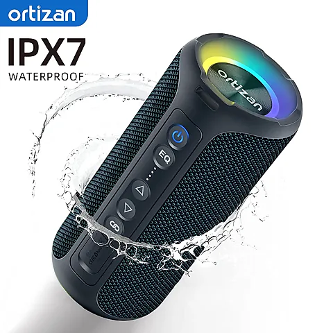 Ortizan X8 Pro 40W Bluetooth Speaker - Enhanced Bass, IPX7 Waterproof, LED Lights, 30-Hour Playtime, Portable Wireless Outdoor Speaker with TWS Pairing and EQ Modes