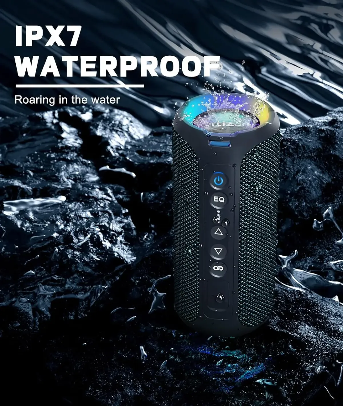 Ortizan X8 Pro 40W Bluetooth Speaker - Enhanced Bass, IPX7 Waterproof, LED Lights, 30-Hour Playtime, Portable Wireless Outdoor Speaker with TWS Pairing and EQ Modes showcase 13