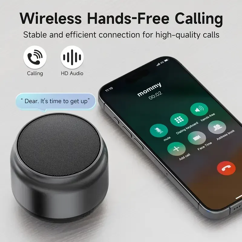M1 Portable Bluetooth Speaker with 3D Surround Sound, Mini USB Outdoor Subwoofer Audio Player, IPX5 Waterproof, Metal Casing, 3-4 Hour Playtime thumbnail 2