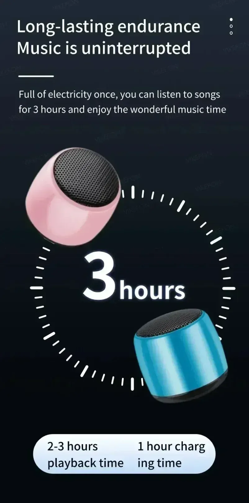 M1 Portable Bluetooth Speaker with 3D Surround Sound, Mini USB Outdoor Subwoofer Audio Player, IPX5 Waterproof, Metal Casing, 3-4 Hour Playtime showcase 6