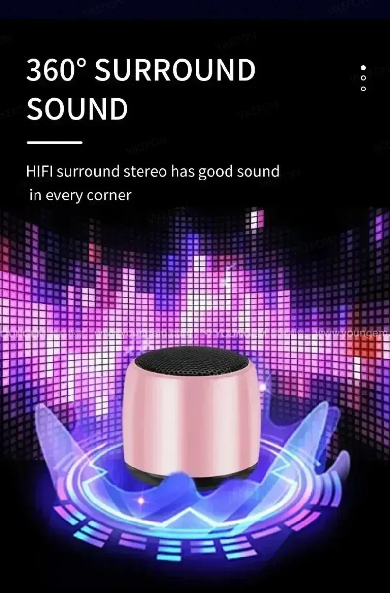 M1 Portable Bluetooth Speaker with 3D Surround Sound, Mini USB Outdoor Subwoofer Audio Player, IPX5 Waterproof, Metal Casing, 3-4 Hour Playtime showcase 5