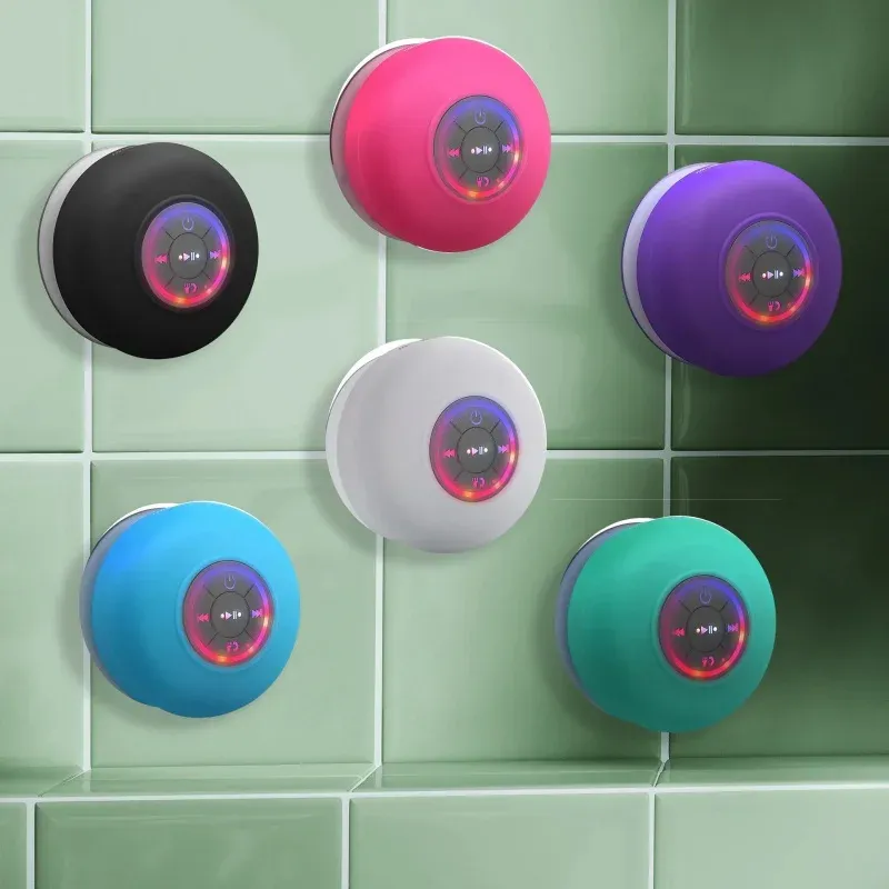 Mini Waterproof Bluetooth Speaker with Suction Cup & Microphone - Portable Wireless Audio for Showers, Pools, Beaches thumbnail 2