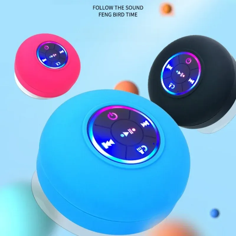 Mini Waterproof Bluetooth Speaker with Suction Cup & Microphone - Portable Wireless Audio for Showers, Pools, Beaches thumbnail 5