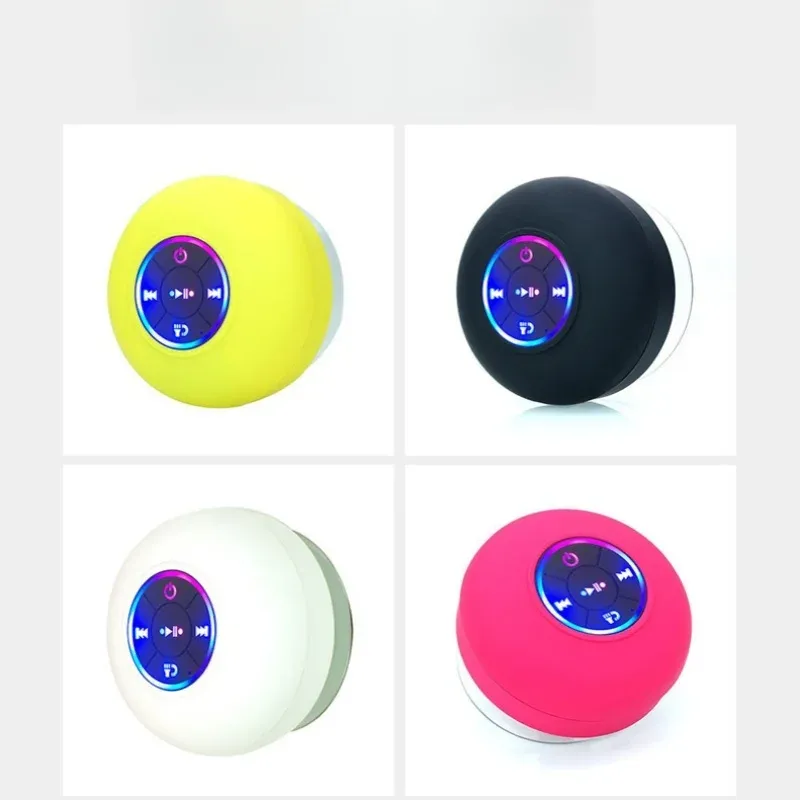 Mini Waterproof Bluetooth Speaker with Suction Cup & Microphone - Portable Wireless Audio for Showers, Pools, Beaches thumbnail 6