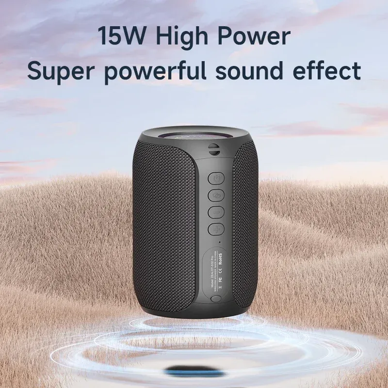 ZEALOT S32PRO Powerful Bluetooth Speaker, 15W Stereo Sound, Bass Subwoofer, Waterproof Outdoor Speaker with LED Light, 15-Hour Playtime, Bluetooth 5.2 thumbnail 6