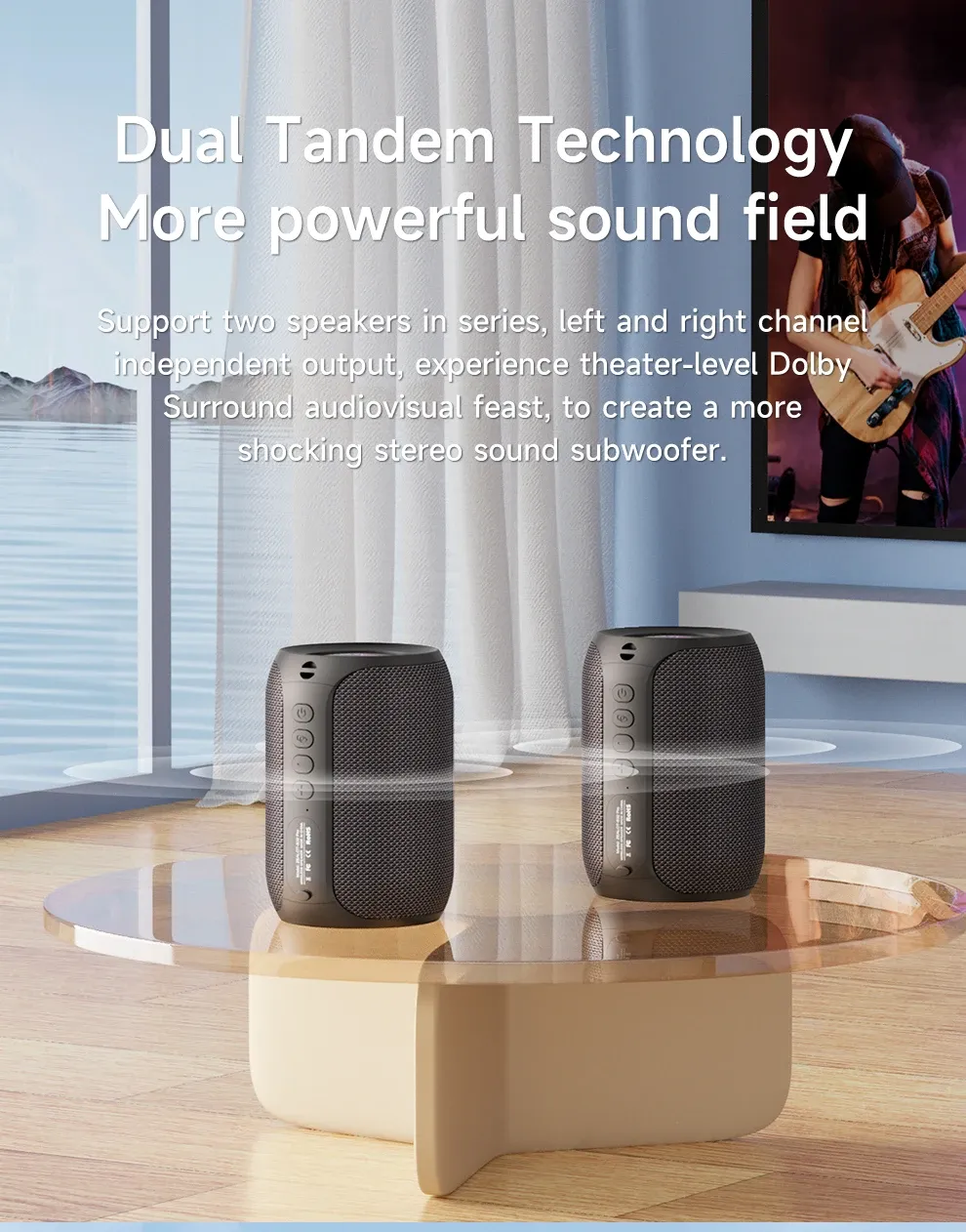 ZEALOT S32PRO Powerful Bluetooth Speaker, 15W Stereo Sound, Bass Subwoofer, Waterproof Outdoor Speaker with LED Light, 15-Hour Playtime, Bluetooth 5.2 showcase 8