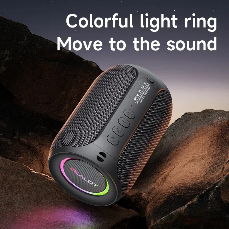 ZEALOT S32PRO Powerful Bluetooth Speaker, 15W Stereo Sound, Bass Subwoofer, Waterproof Outdoor Speaker with LED Light, 15-Hour Playtime, Bluetooth 5.2 thumbnail 3