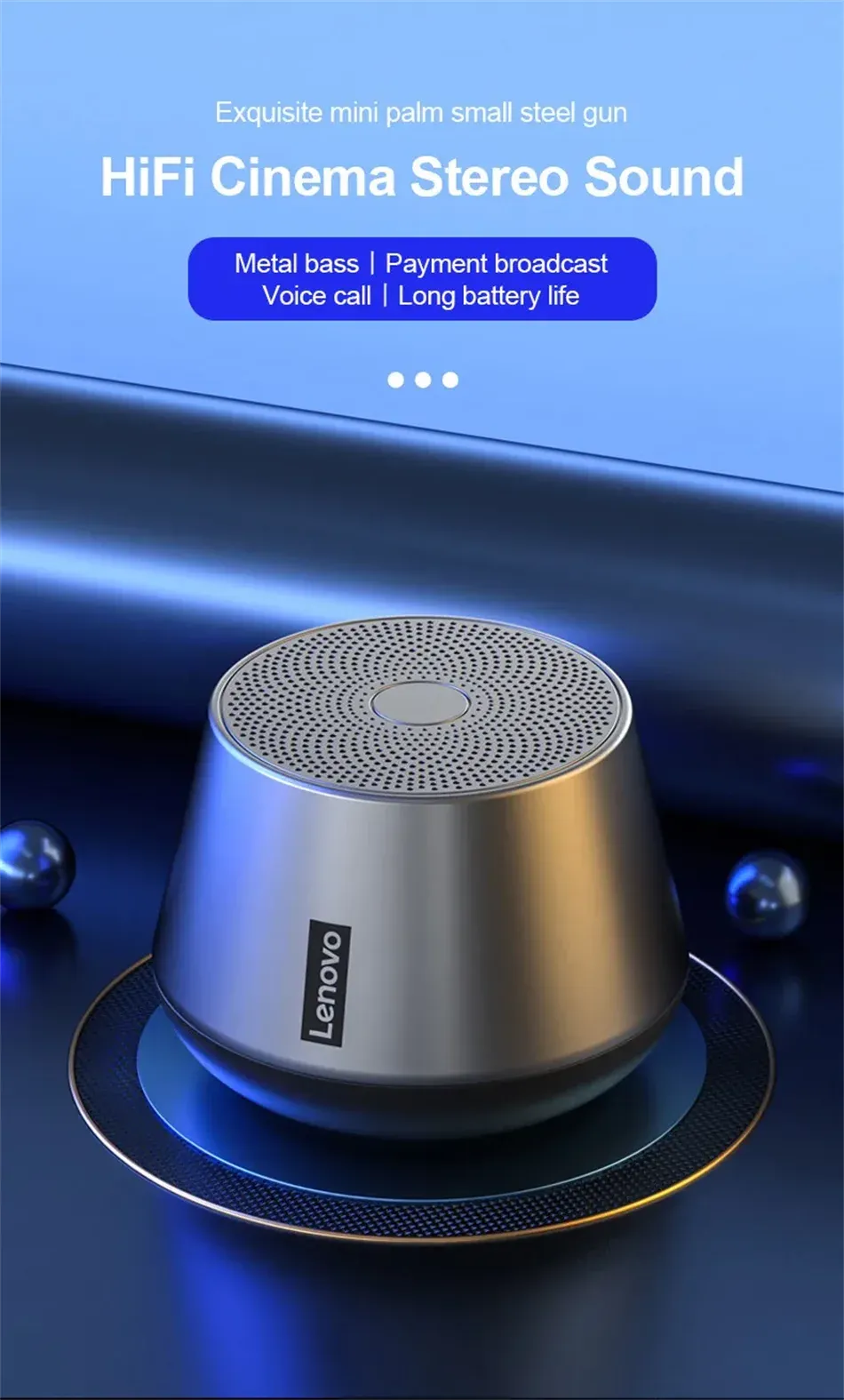 Lenovo K3 Pro Portable Bluetooth Speaker: Lightweight Wireless Subwoofer with Long Battery Life, Mic for Home & Camping showcase 4