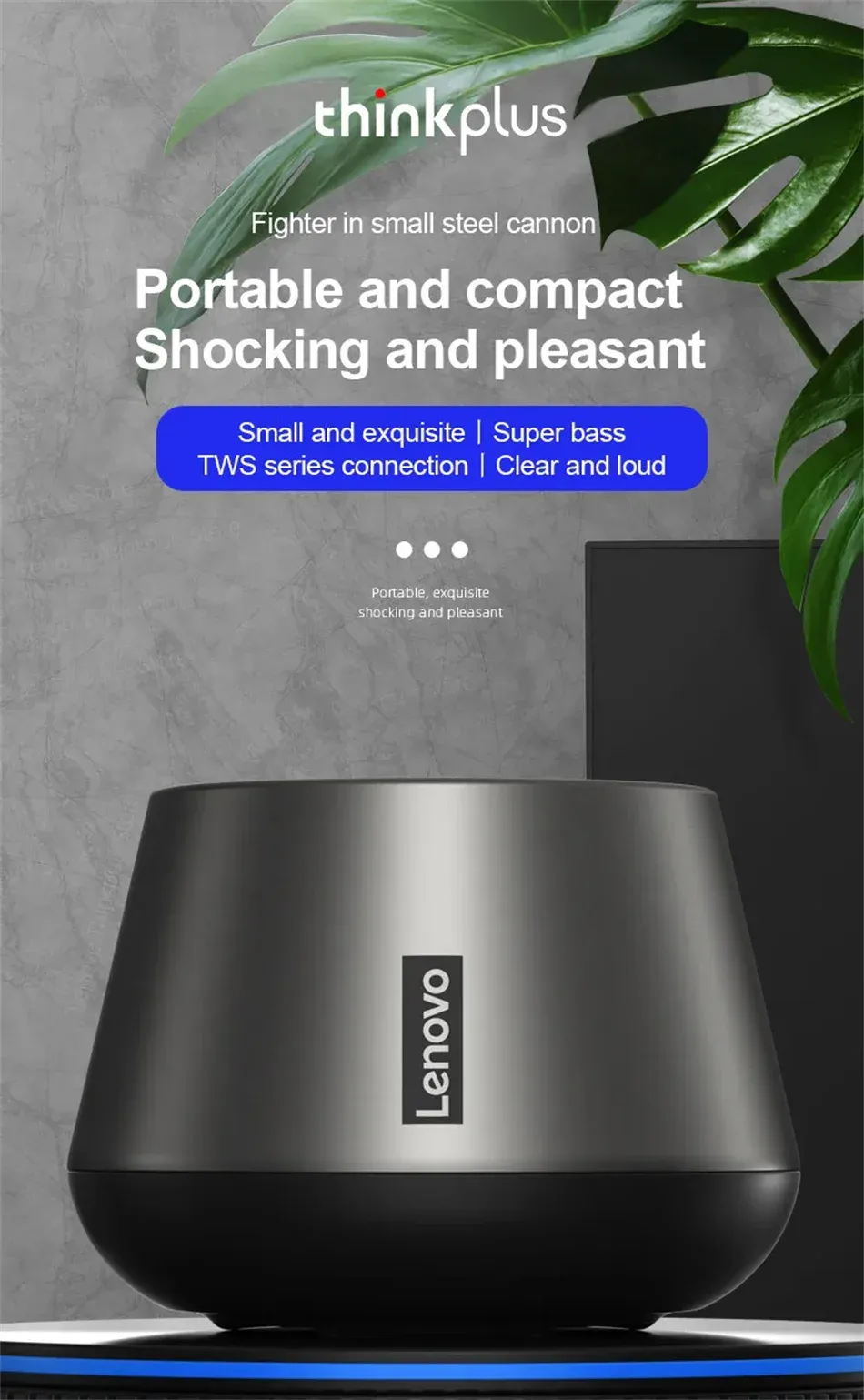 Lenovo K3 Pro Portable Bluetooth Speaker: Lightweight Wireless Subwoofer with Long Battery Life, Mic for Home & Camping showcase 2