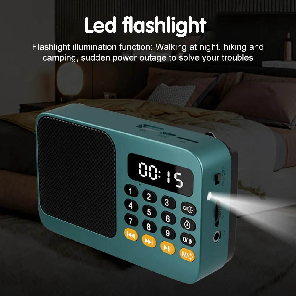Bluetooth 5.0 Portable FM Radio Small Emergency Recargable Sound Box Mini Vintage Speaker Mp3 Player Support TF Card USB Drive showcase 13