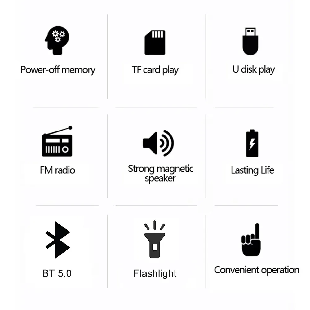 Bluetooth 5.0 Portable FM Radio Small Emergency Recargable Sound Box Mini Vintage Speaker Mp3 Player Support TF Card USB Drive showcase 5