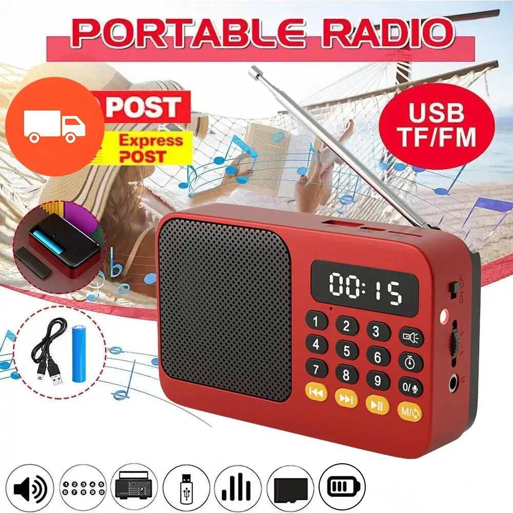 Bluetooth 5.0 Portable FM Radio Small Emergency Recargable Sound Box Mini Vintage Speaker Mp3 Player Support TF Card USB Drive showcase 1