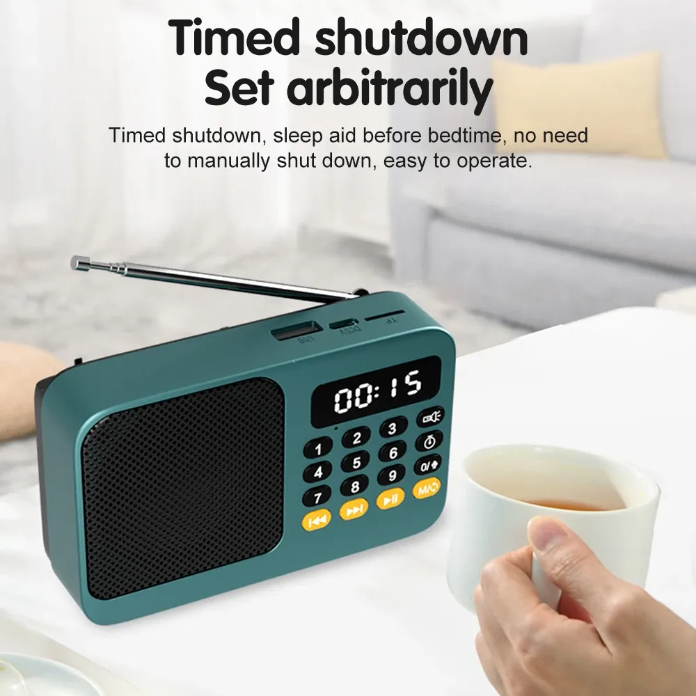 Bluetooth 5.0 Portable FM Radio Small Emergency Recargable Sound Box Mini Vintage Speaker Mp3 Player Support TF Card USB Drive showcase 11