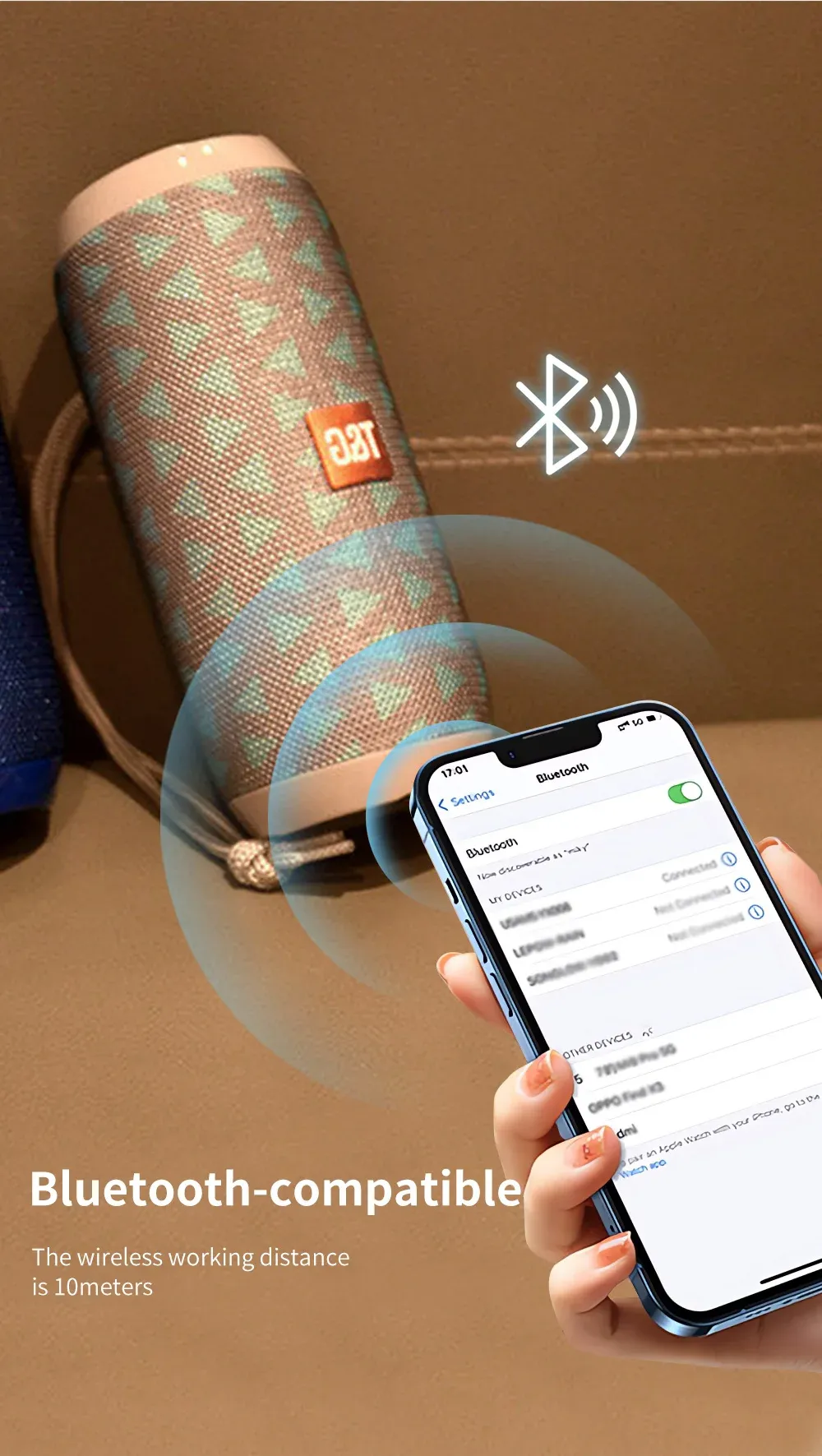 T&G TG117 Portable Bluetooth Speaker, Waterproof Loudspeaker with TWS Stereo Sound, TF Card & FM Radio, 10-Hour Playtime for Outdoor Adventures showcase 9