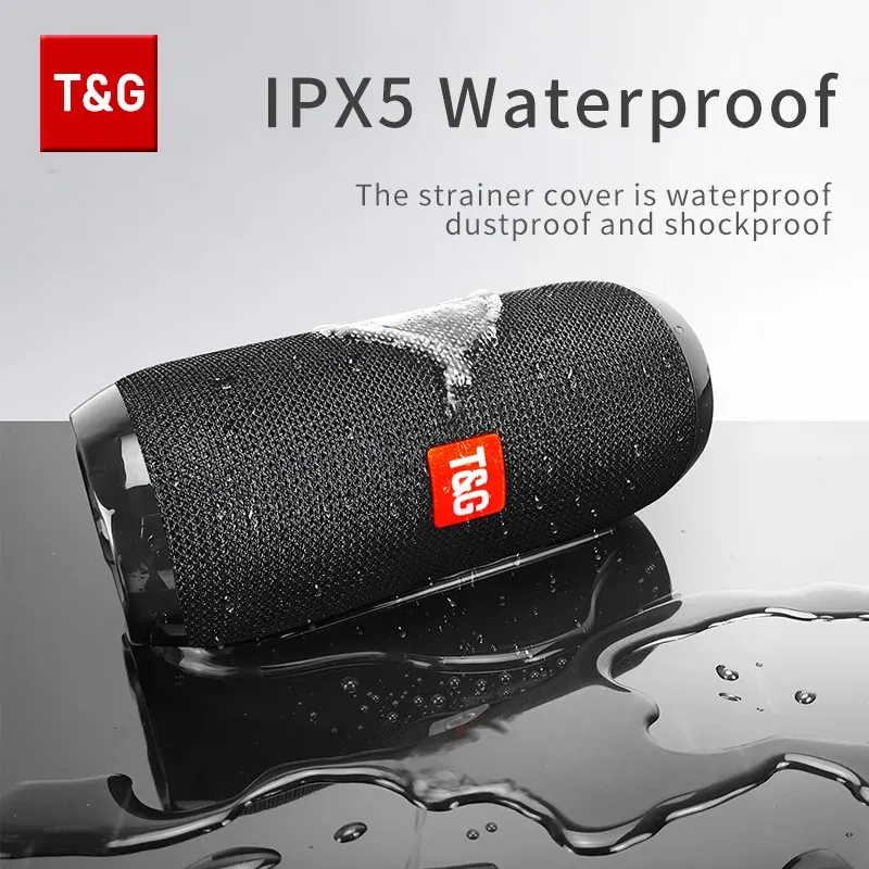T&G TG117 Portable Bluetooth Speaker, Waterproof Loudspeaker with TWS Stereo Sound, TF Card & FM Radio, 10-Hour Playtime for Outdoor Adventures thumbnail 2