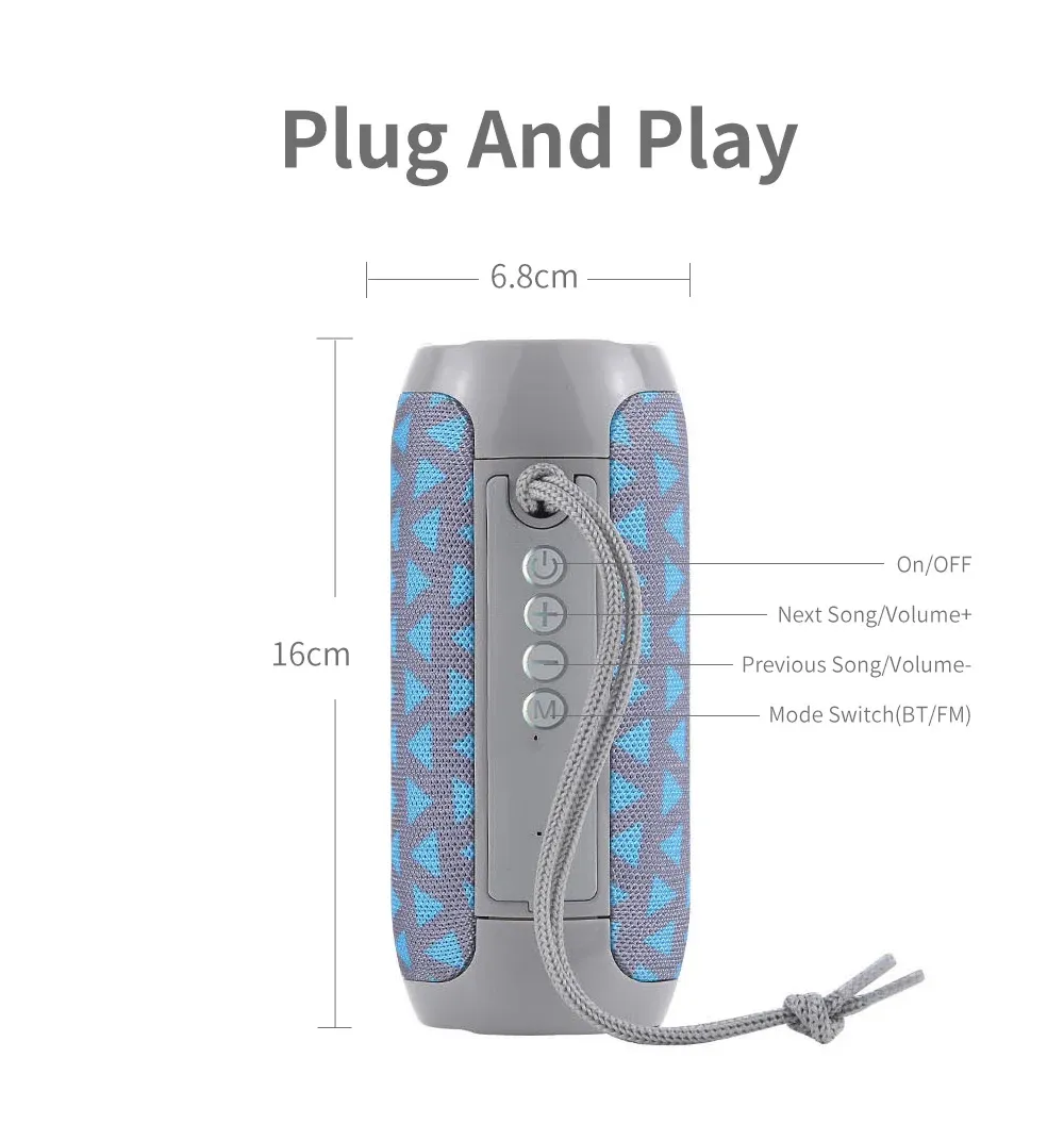 T&G TG117 Portable Bluetooth Speaker, Waterproof Loudspeaker with TWS Stereo Sound, TF Card & FM Radio, 10-Hour Playtime for Outdoor Adventures showcase 11