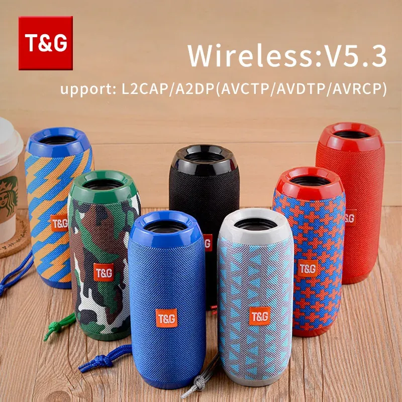T&G TG117 Portable Bluetooth Speaker, Waterproof Loudspeaker with TWS Stereo Sound, TF Card & FM Radio, 10-Hour Playtime for Outdoor Adventures thumbnail 6