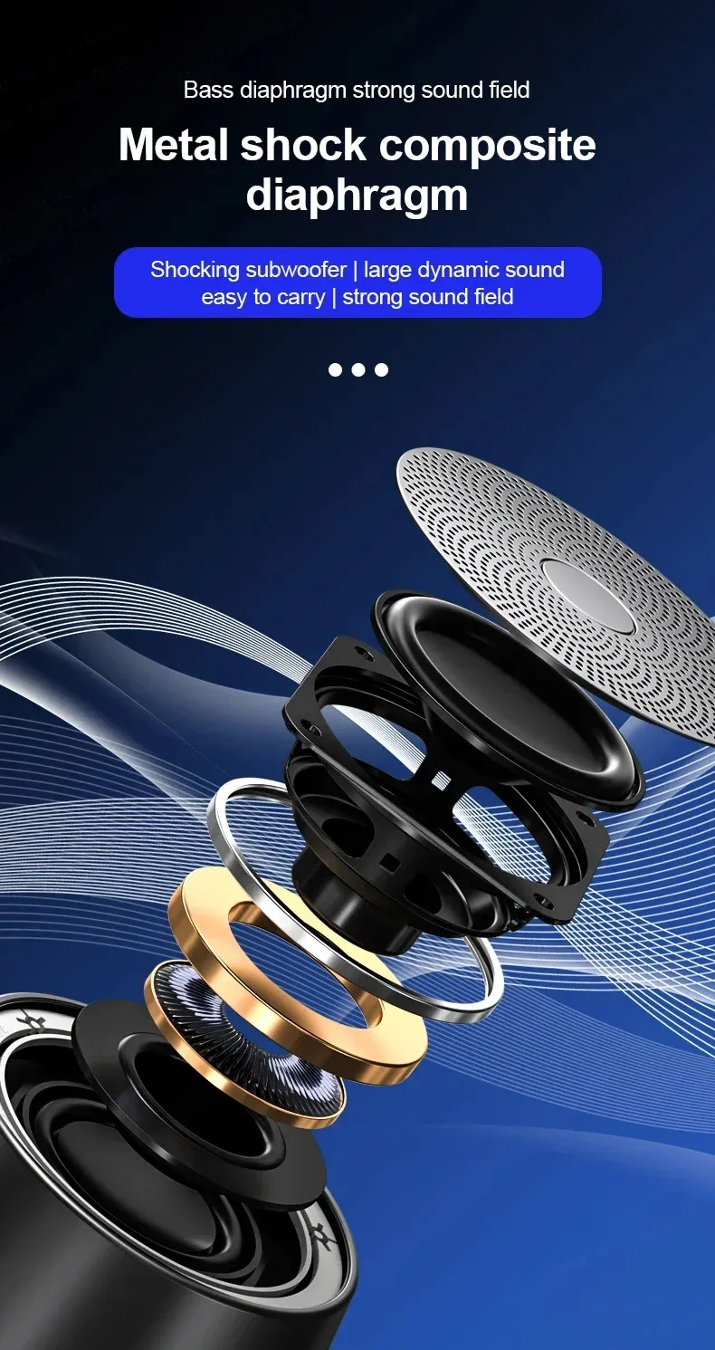 Original Mini Bluetooth 5.0 Speaker with Deep Bass Sound, Portable Loudspeaker for Outdoor Camping and Music Enjoyment showcase 2
