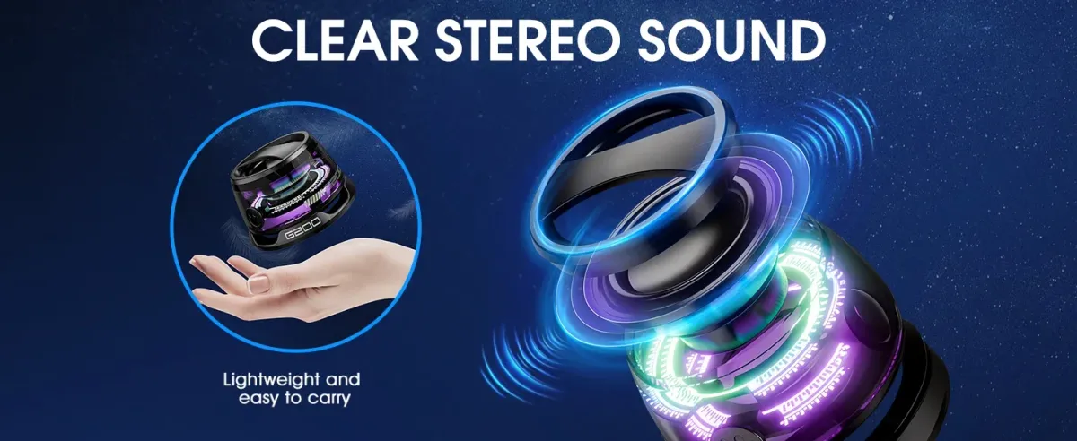 Portable Magnetic Bluetooth Speaker with RGB Light, Wireless Mini Stereo Sound, Phone Holder Stand for iOS & Android - Ideal for Travel, Outdoors, and Home showcase 6