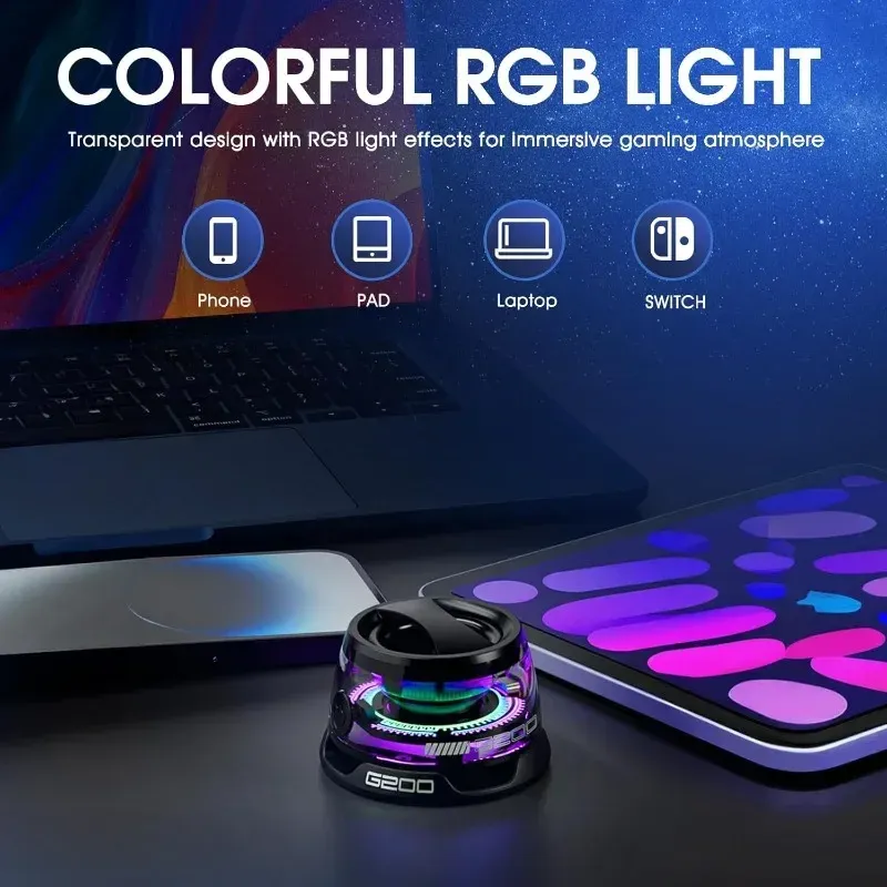 Portable Magnetic Bluetooth Speaker with RGB Light, Wireless Mini Stereo Sound, Phone Holder Stand for iOS & Android - Ideal for Travel, Outdoors, and Home thumbnail 5