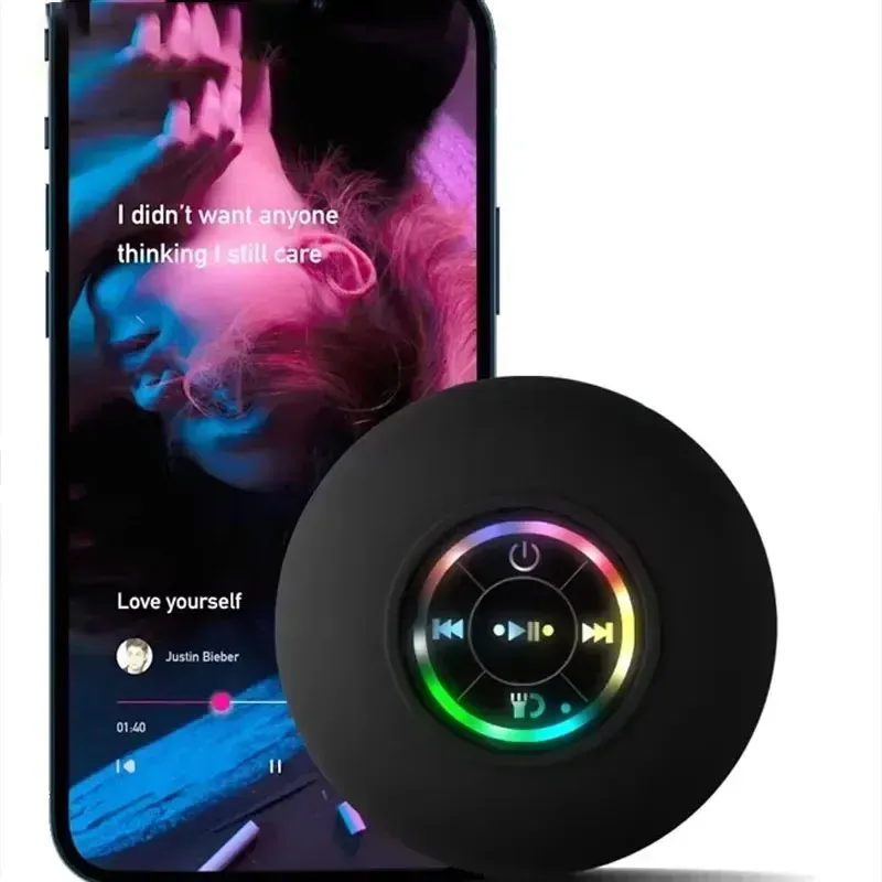 HOMEFISH Waterproof Mini Bluetooth Speaker with Suction Cup - Portable Wireless LED Outdoor Sports Stereo Sound, IPX4 Rated, 5.0 Bluetooth, 3W Output, Hands-Free Calling showcase 8