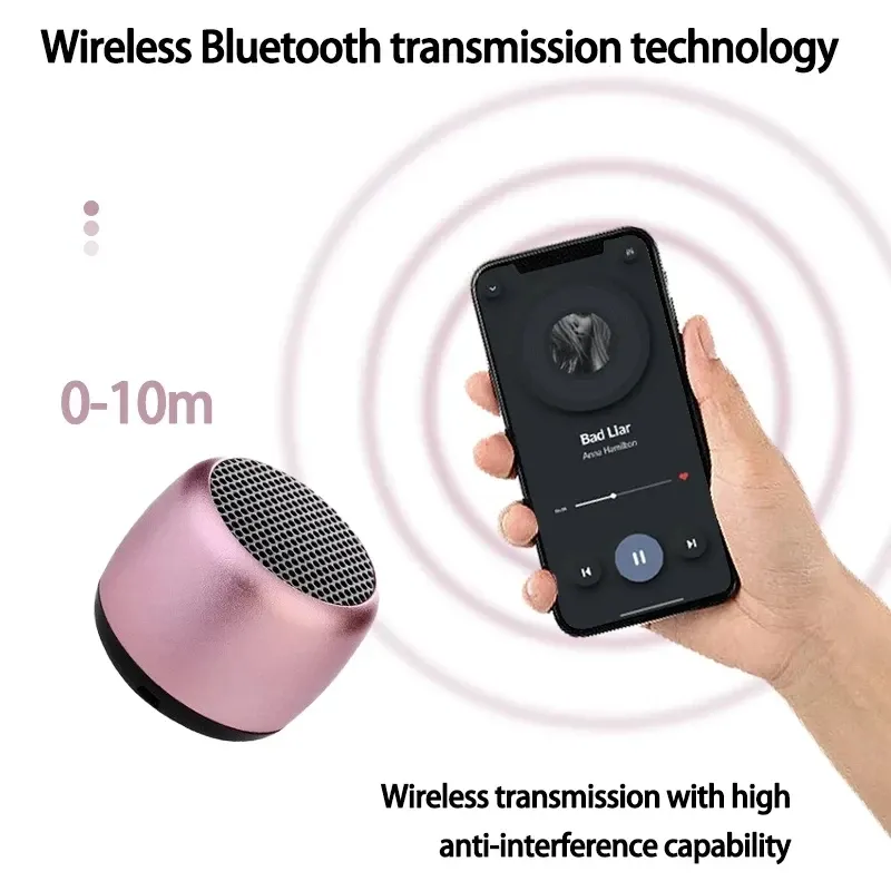 M1 Portable Bluetooth Speaker with 3D Surround Sound, Metal Cabinet, USB Powered, Microphone Functionality, Bluetooth 5.0 - Ideal for Outdoor Music and Calls thumbnail 3