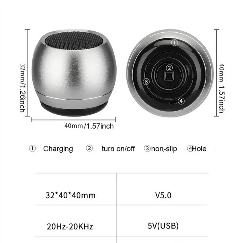 M1 Portable Bluetooth Speaker with 3D Surround Sound, Metal Cabinet, USB Powered, Microphone Functionality, Bluetooth 5.0 - Ideal for Outdoor Music and Calls showcase 6