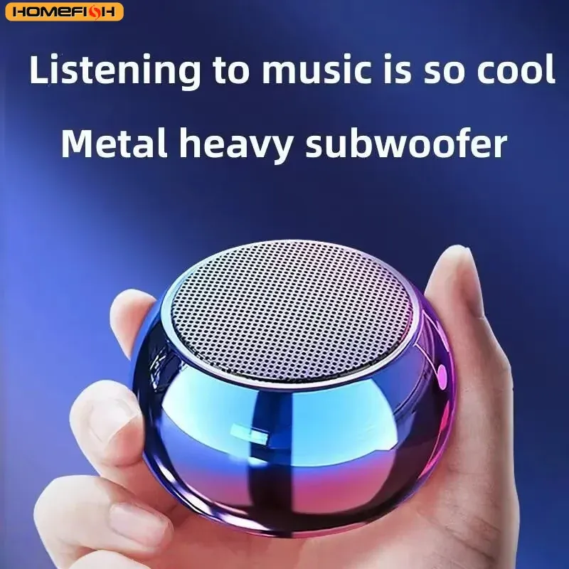 Portable Wireless Bluetooth 5.1 Speaker - Mini Steel Gun Metal Heavy Stereo Subwoofer, Outdoor Sound System with Deep Bass, Compact & Durable for Travel showcase 1