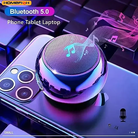 Portable Wireless Bluetooth 5.1 Speaker - Mini Steel Gun Metal Heavy Stereo Subwoofer, Outdoor Sound System with Deep Bass, Compact & Durable for Travel