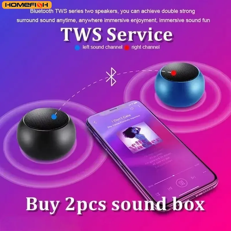 Portable Wireless Bluetooth 5.1 Speaker - Mini Steel Gun Metal Heavy Stereo Subwoofer, Outdoor Sound System with Deep Bass, Compact & Durable for Travel thumbnail 3