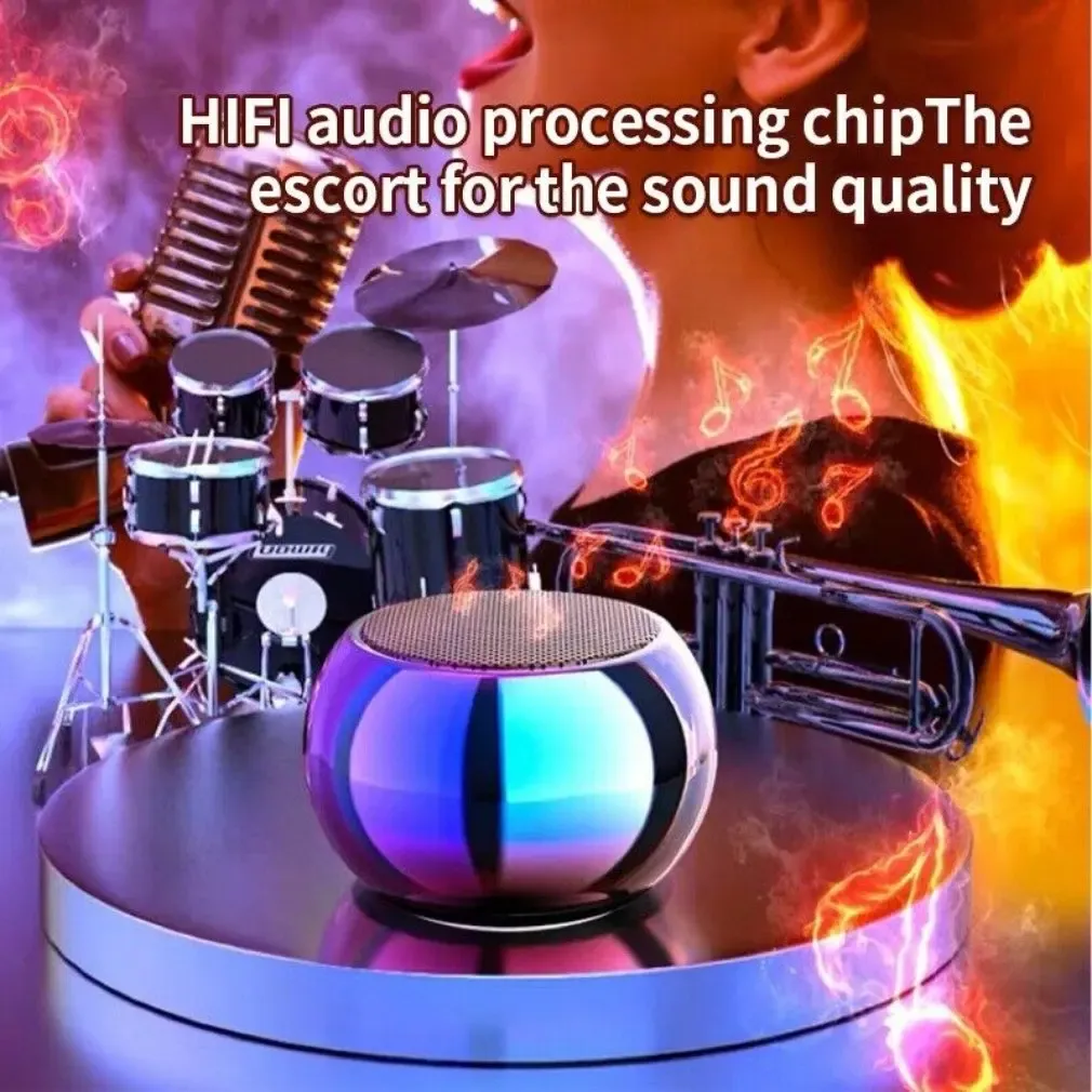 Portable Wireless Bluetooth 5.1 Speaker - Mini Steel Gun Metal Heavy Stereo Subwoofer, Outdoor Sound System with Deep Bass, Compact & Durable for Travel showcase 5