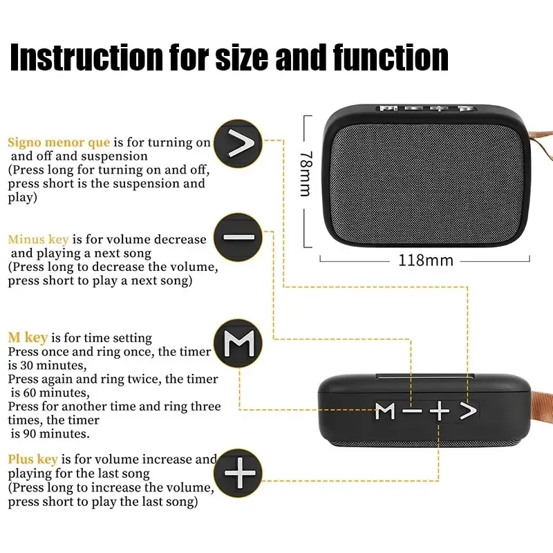 Portable Outdoor Bluetooth 5.0 Speaker, Mini Oxford Loudspeaker, Wireless Column with 3D Stereo Music Player, Hifi Sound Box for Travel and Parties thumbnail 6